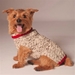 Oatmeal w/Red Trim Cable Knit Dog Sweater     - cd-oatmeal-sweater