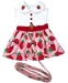 Strawberry Picnic Dog Dress with Matching Leash  - dd-strawpicnic