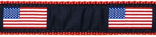 American Flag Collar, Lead & Harness 1.25 inch  wooflink, susan lanci, dog clothes, small dog clothes, urban pup, pooch outfitters, dogo, hip doggie, doggie design, small dog dress, pet clotes, dog boutique. pet boutique, bloomingtails dog boutique, dog raincoat, dog rain coat, pet raincoat, dog shampoo, pet shampoo, dog bathrobe, pet bathrobe, dog carrier, small dog carrier, doggie couture, pet couture, dog football, dog toys, pet toys, dog clothes sale, pet clothes sale, shop local, pet store, dog store, dog chews, pet chews, worthy dog, dog bandana, pet bandana, dog halloween, pet halloween, dog holiday, pet holiday, dog teepee, custom dog clothes, pet pjs, dog pjs, pet pajamas, dog pajamas,dog sweater, pet sweater, dog hat, fabdog, fab dog, dog puffer coat, dog winter jacket, dog col