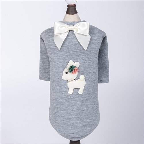 Baby Deer Dog Tee in Gray Roxy & Lulu, wooflink, susan lanci, dog clothes, small dog clothes, urban pup, pooch outfitters, dogo, hip doggie, doggie design, small dog dress, pet clotes, dog boutique. pet boutique, bloomingtails dog boutique, dog raincoat, dog rain coat, pet raincoat, dog shampoo, pet shampoo, dog bathrobe, pet bathrobe, dog carrier, small dog carrier, doggie couture, pet couture, dog football, dog toys, pet toys, dog clothes sale, pet clothes sale, shop local, pet store, dog store, dog chews, pet chews, worthy dog, dog bandana, pet bandana, dog halloween, pet halloween, dog holiday, pet holiday, dog teepee, custom dog clothes, pet pjs, dog pjs, pet pajamas, dog pajamas,dog sweater, pet sweater, dog hat, fabdog, fab dog, dog puffer coat, dog winter ja