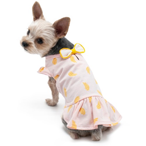 Banana  Dress  wooflink, susan lanci, dog clothes, small dog clothes, urban pup, pooch outfitters, dogo, hip doggie, doggie design, small dog dress, pet clotes, dog boutique. pet boutique, bloomingtails dog boutique, dog raincoat, dog rain coat, pet raincoat, dog shampoo, pet shampoo, dog bathrobe, pet bathrobe, dog carrier, small dog carrier, doggie couture, pet couture, dog football, dog toys, pet toys, dog clothes sale, pet clothes sale, shop local, pet store, dog store, dog chews, pet chews, worthy dog, dog bandana, pet bandana, dog halloween, pet halloween, dog holiday, pet holiday, dog teepee, custom dog clothes, pet pjs, dog pjs, pet pajamas, dog pajamas,dog sweater, pet sweater, dog hat, fabdog, fab dog, dog puffer coat, dog winter jacket, dog col