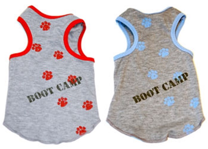Boot Camp Dog Tank in Red or Blue wooflink, susan lanci, dog clothes, small dog clothes, urban pup, pooch outfitters, dogo, hip doggie, doggie design, small dog dress, pet clotes, dog boutique. pet boutique, bloomingtails dog boutique, dog raincoat, dog rain coat, pet raincoat, dog shampoo, pet shampoo, dog bathrobe, pet bathrobe, dog carrier, small dog carrier, doggie couture, pet couture, dog football, dog toys, pet toys, dog clothes sale, pet clothes sale, shop local, pet store, dog store, dog chews, pet chews, worthy dog, dog bandana, pet bandana, dog halloween, pet halloween, dog holiday, pet holiday, dog teepee, custom dog clothes, pet pjs, dog pjs, pet pajamas, dog pajamas,dog sweater, pet sweater, dog hat, fabdog, fab dog, dog puffer coat, dog winter jacket, dog col