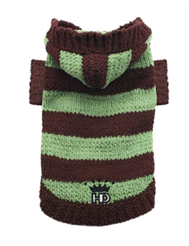 Brown & Green Striped Hooded Sweater wooflink, susan lanci, dog clothes, small dog clothes, urban pup, pooch outfitters, dogo, hip doggie, doggie design, small dog dress, pet clotes, dog boutique. pet boutique, bloomingtails dog boutique, dog raincoat, dog rain coat, pet raincoat, dog shampoo, pet shampoo, dog bathrobe, pet bathrobe, dog carrier, small dog carrier, doggie couture, pet couture, dog football, dog toys, pet toys, dog clothes sale, pet clothes sale, shop local, pet store, dog store, dog chews, pet chews, worthy dog, dog bandana, pet bandana, dog halloween, pet halloween, dog holiday, pet holiday, dog teepee, custom dog clothes, pet pjs, dog pjs, pet pajamas, dog pajamas,dog sweater, pet sweater, dog hat, fabdog, fab dog, dog puffer coat, dog winter jacket, dog col