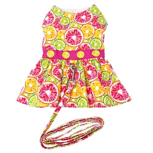 Citrus Slice Dog Dress with Matching Leash   wooflink, susan lanci, dog clothes, small dog clothes, urban pup, pooch outfitters, dogo, hip doggie, doggie design, small dog dress, pet clotes, dog boutique. pet boutique, bloomingtails dog boutique, dog raincoat, dog rain coat, pet raincoat, dog shampoo, pet shampoo, dog bathrobe, pet bathrobe, dog carrier, small dog carrier, doggie couture, pet couture, dog football, dog toys, pet toys, dog clothes sale, pet clothes sale, shop local, pet store, dog store, dog chews, pet chews, worthy dog, dog bandana, pet bandana, dog halloween, pet halloween, dog holiday, pet holiday, dog teepee, custom dog clothes, pet pjs, dog pjs, pet pajamas, dog pajamas,dog sweater, pet sweater, dog hat, fabdog, fab dog, dog puffer coat, dog winter jacket, dog col