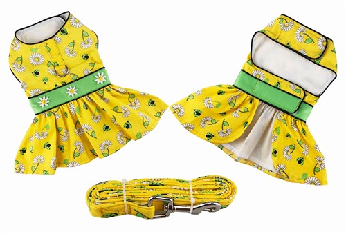 Lady Bugs and Daisies Dog Dress with Matching Leash    wooflink, susan lanci, dog clothes, small dog clothes, urban pup, pooch outfitters, dogo, hip doggie, doggie design, small dog dress, pet clotes, dog boutique. pet boutique, bloomingtails dog boutique, dog raincoat, dog rain coat, pet raincoat, dog shampoo, pet shampoo, dog bathrobe, pet bathrobe, dog carrier, small dog carrier, doggie couture, pet couture, dog football, dog toys, pet toys, dog clothes sale, pet clothes sale, shop local, pet store, dog store, dog chews, pet chews, worthy dog, dog bandana, pet bandana, dog halloween, pet halloween, dog holiday, pet holiday, dog teepee, custom dog clothes, pet pjs, dog pjs, pet pajamas, dog pajamas,dog sweater, pet sweater, dog hat, fabdog, fab dog, dog puffer coat, dog winter jacket, dog col