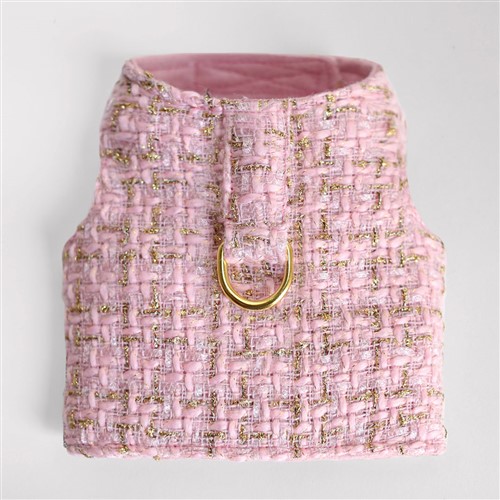 Limited Edition Chantel Tweed Harness in Pink dog harness, pet harness, dog, pet, dog boutique, pet boutique, sale dogs, pet sale, dog store, pet store, doggie couture, bloomingtails dog boutique, new dog designs, new pet design, chanel harness, chanel pet harness, chanel dog harness, dog spring designs, harness sale, harness clearance, hello doggie