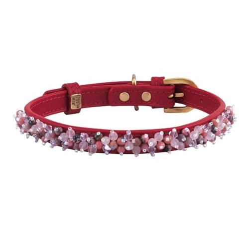 Mini Beads Collar & Lead - Red Rose Quartz  wooflink, susan lanci, dog clothes, small dog clothes, urban pup, pooch outfitters, dogo, hip doggie, doggie design, small dog dress, pet clotes, dog boutique. pet boutique, bloomingtails dog boutique, dog raincoat, dog rain coat, pet raincoat, dog shampoo, pet shampoo, dog bathrobe, pet bathrobe, dog carrier, small dog carrier, doggie couture, pet couture, dog football, dog toys, pet toys, dog clothes sale, pet clothes sale, shop local, pet store, dog store, dog chews, pet chews, worthy dog, dog bandana, pet bandana, dog halloween, pet halloween, dog holiday, pet holiday, dog teepee, custom dog clothes, pet pjs, dog pjs, pet pajamas, dog pajamas,dog sweater, pet sweater, dog hat, fabdog, fab dog, dog puffer coat, dog winter jacket, dog col