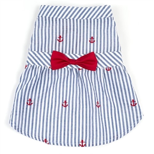 Navy Stripe Anchor Dog Dress   pet clothes, dog clothes, puppy clothes, pet store, dog store, puppy boutique store, dog boutique, pet boutique, puppy boutique, Bloomingtails, dog, small dog clothes, large dog clothes, large dog costumes, small dog costumes, pet stuff, Halloween dog, puppy Halloween, pet Halloween, clothes, dog puppy Halloween, dog sale, pet sale, puppy sale, pet dog tank, pet tank, pet shirt, dog shirt, puppy shirt,puppy tank, I see spot, dog collars, dog leads, pet collar, pet lead,puppy collar, puppy lead, dog toys, pet toys, puppy toy, dog beds, pet beds, puppy bed,  beds,dog mat, pet mat, puppy mat, fab dog pet sweater, dog sweater, dog winter, pet winter,dog raincoat, pet raincoat, dog harness, puppy harness, pet harness, dog collar, dog lead, pet l