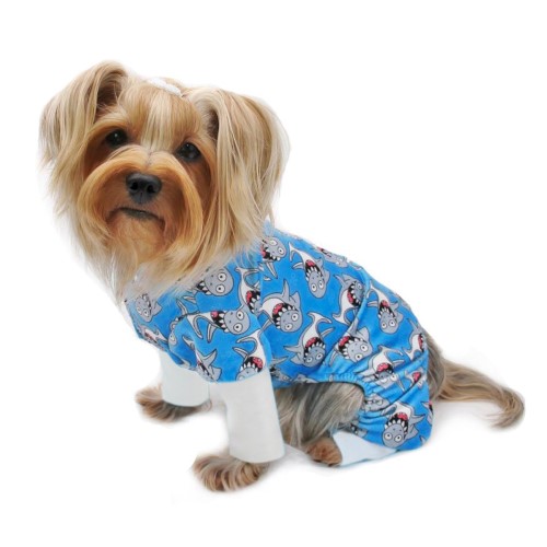 Silly Sharks Jammies  Roxy & Lulu, wooflink, susan lanci, dog clothes, small dog clothes, urban pup, pooch outfitters, dogo, hip doggie, doggie design, small dog dress, pet clotes, dog boutique. pet boutique, bloomingtails dog boutique, dog raincoat, dog rain coat, pet raincoat, dog shampoo, pet shampoo, dog bathrobe, pet bathrobe, dog carrier, small dog carrier, doggie couture, pet couture, dog football, dog toys, pet toys, dog clothes sale, pet clothes sale, shop local, pet store, dog store, dog chews, pet chews, worthy dog, dog bandana, pet bandana, dog halloween, pet halloween, dog holiday, pet holiday, dog teepee, custom dog clothes, pet pjs, dog pjs, pet pajamas, dog pajamas,dog sweater, pet sweater, dog hat, fabdog, fab dog, dog puffer coat, dog winter ja