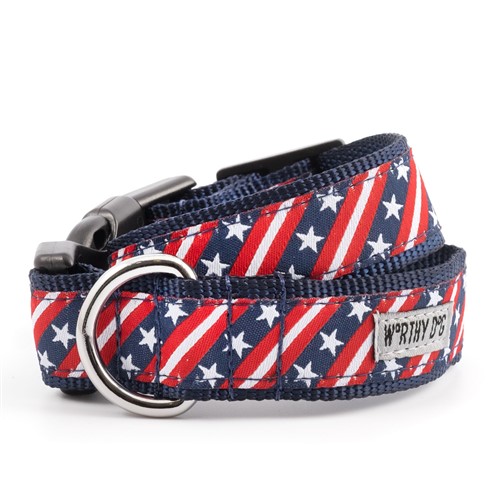 Stars & Stripes Dog  Collar & Lead Collection       wooflink, susan lanci, dog clothes, small dog clothes, urban pup, pooch outfitters, dogo, hip doggie, doggie design, small dog dress, pet clotes, dog boutique. pet boutique, bloomingtails dog boutique, dog raincoat, dog rain coat, pet raincoat, dog shampoo, pet shampoo, dog bathrobe, pet bathrobe, dog carrier, small dog carrier, doggie couture, pet couture, dog football, dog toys, pet toys, dog clothes sale, pet clothes sale, shop local, pet store, dog store, dog chews, pet chews, worthy dog, dog bandana, pet bandana, dog halloween, pet halloween, dog holiday, pet holiday, dog teepee, custom dog clothes, pet pjs, dog pjs, pet pajamas, dog pajamas,dog sweater, pet sweater, dog hat, fabdog, fab dog, dog puffer coat, dog winter jacket, dog col