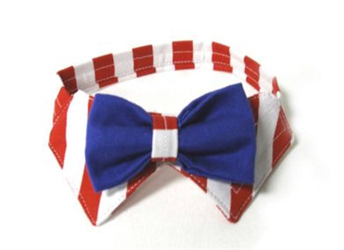 Uncle Sam  Dog Collar & Bow Tie Set wooflink, susan lanci, dog clothes, small dog clothes, urban pup, pooch outfitters, dogo, hip doggie, doggie design, small dog dress, pet clotes, dog boutique. pet boutique, bloomingtails dog boutique, dog raincoat, dog rain coat, pet raincoat, dog shampoo, pet shampoo, dog bathrobe, pet bathrobe, dog carrier, small dog carrier, doggie couture, pet couture, dog football, dog toys, pet toys, dog clothes sale, pet clothes sale, shop local, pet store, dog store, dog chews, pet chews, worthy dog, dog bandana, pet bandana, dog halloween, pet halloween, dog holiday, pet holiday, dog teepee, custom dog clothes, pet pjs, dog pjs, pet pajamas, dog pajamas,dog sweater, pet sweater, dog hat, fabdog, fab dog, dog puffer coat, dog winter jacket, dog col