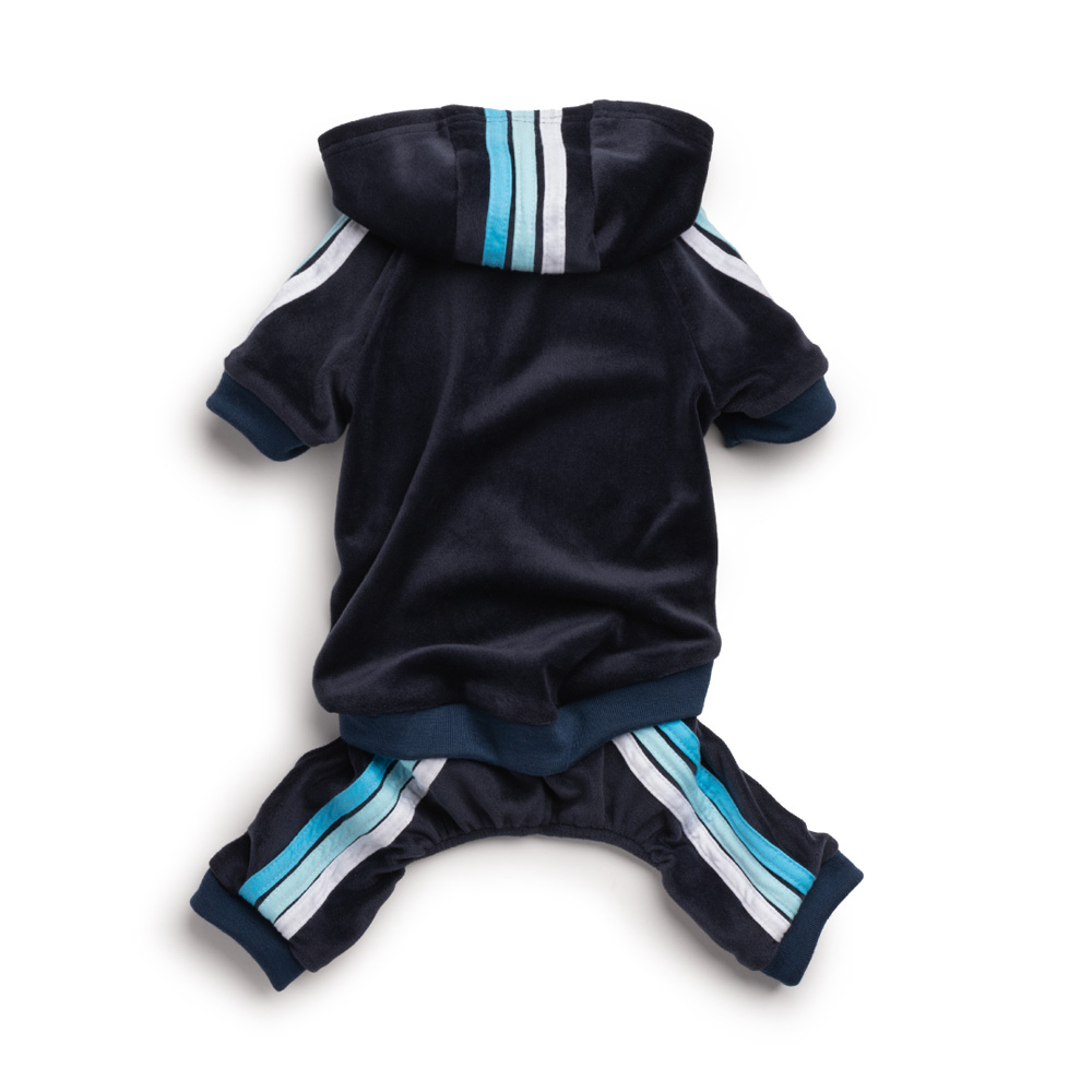  Velour Dog Jogger - Navy Roxy & Lulu, wooflink, susan lanci, dog clothes, small dog clothes, urban pup, pooch outfitters, dogo, hip doggie, doggie design, small dog dress, pet clotes, dog boutique. pet boutique, bloomingtails dog boutique, dog raincoat, dog rain coat, pet raincoat, dog shampoo, pet shampoo, dog bathrobe, pet bathrobe, dog carrier, small dog carrier, doggie couture, pet couture, dog football, dog toys, pet toys, dog clothes sale, pet clothes sale, shop local, pet store, dog store, dog chews, pet chews, worthy dog, dog bandana, pet bandana, dog halloween, pet halloween, dog holiday, pet holiday, dog teepee, custom dog clothes, pet pjs, dog pjs, pet pajamas, dog pajamas,dog sweater, pet sweater, dog hat, fabdog, fab dog, dog puffer coat, dog winter ja