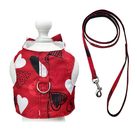 Abstract Hearts Harness & Lead  abstract dress, abstract hearts dog dress, dog hearts, hearts, hearts pet dress, dress,dog dress, wooflink, wooflink dress, new, sale, dog dress new, someone special dress, pet dress, pet clothes, dg clothes, small dog clothing, small dog dress, designer dog, designer dog dress, wooflink designer, holiday, holidays, dog holiday, dog clothing, dog valentines day, pet valentines day, valentines day