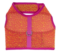 Active Mesh Velcro Dog Harness with Leash - Pink and Yellow wooflink, susan lanci, dog clothes, small dog clothes, urban pup, pooch outfitters, dogo, hip doggie, doggie design, small dog dress, pet clotes, dog boutique. pet boutique, bloomingtails dog boutique, dog raincoat, dog rain coat, pet raincoat, dog shampoo, pet shampoo, dog bathrobe, pet bathrobe, dog carrier, small dog carrier, doggie couture, pet couture, dog football, dog toys, pet toys, dog clothes sale, pet clothes sale, shop local, pet store, dog store, dog chews, pet chews, worthy dog, dog bandana, pet bandana, dog halloween, pet halloween, dog holiday, pet holiday, dog teepee, custom dog clothes, pet pjs, dog pjs, pet pajamas, dog pajamas,dog sweater, pet sweater, dog hat, fabdog, fab dog, dog puffer coat, dog winter jacket, dog col