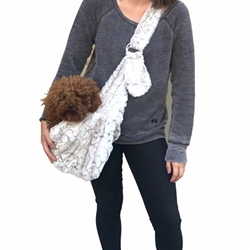 Adjustable Furbaby Sling Bag in Frosted Snow Leopard wooflink, susan lanci, dog clothes, small dog clothes, urban pup, pooch outfitters, dogo, hip doggie, doggie design, small dog dress, pet clotes, dog boutique. pet boutique, bloomingtails dog boutique, dog raincoat, dog rain coat, pet raincoat, dog shampoo, pet shampoo, dog bathrobe, pet bathrobe, dog carrier, small dog carrier, doggie couture, pet couture, dog football, dog toys, pet toys, dog clothes sale, pet clothes sale, shop local, pet store, dog store, dog chews, pet chews, worthy dog, dog bandana, pet bandana, dog halloween, pet halloween, dog holiday, pet holiday, dog teepee, custom dog clothes, pet pjs, dog pjs, pet pajamas, dog pajamas,dog sweater, pet sweater, dog hat, fabdog, fab dog, dog puffer coat, dog winter jacket, dog col