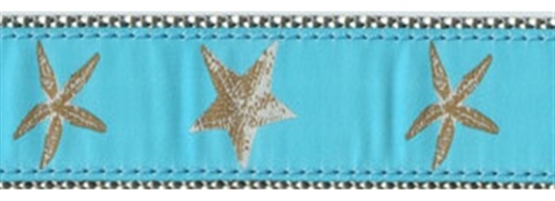 Aqua Starfish Collar, Lead & Harness 1.25 inch  wooflink, susan lanci, dog clothes, small dog clothes, urban pup, pooch outfitters, dogo, hip doggie, doggie design, small dog dress, pet clotes, dog boutique. pet boutique, bloomingtails dog boutique, dog raincoat, dog rain coat, pet raincoat, dog shampoo, pet shampoo, dog bathrobe, pet bathrobe, dog carrier, small dog carrier, doggie couture, pet couture, dog football, dog toys, pet toys, dog clothes sale, pet clothes sale, shop local, pet store, dog store, dog chews, pet chews, worthy dog, dog bandana, pet bandana, dog halloween, pet halloween, dog holiday, pet holiday, dog teepee, custom dog clothes, pet pjs, dog pjs, pet pajamas, dog pajamas,dog sweater, pet sweater, dog hat, fabdog, fab dog, dog puffer coat, dog winter jacket, dog col