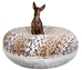 Bagel Bed in Aspen Snow Leopard & Snow White - bb-bubblegum-clone3