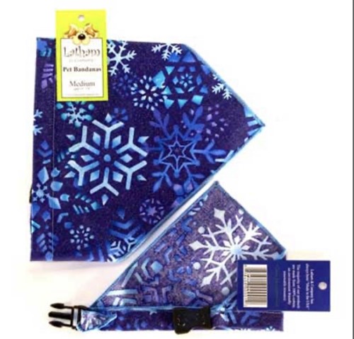 Bandana Dog Collars - Blue Snowflake kosher, hanukkah, toy, jewish, toy, puppy bed,  beds,dog mat, pet mat, puppy mat, fab dog pet sweater, dog swepet clothes, dog clothes, puppy clothes, pet store, dog store, puppy boutique store, dog boutique, pet boutique, puppy boutique, Bloomingtails, dog, small dog clothes, large dog clothes, large dog costumes, small dog costumes, pet stuff, Halloween dog, puppy Halloween, pet Halloween, clothes, dog puppy Halloween, dog sale, pet sale, puppy sale, pet dog tank, pet tank, pet shirt, dog shirt, puppy shirt,puppy tank, I see spot, dog collars, dog leads, pet collar, pet lead,puppy collar, puppy lead, dog toys, pet toys, puppy toy, dog beds, pet beds, puppy bed,  beds,dog mat, pet mat, puppy mat, fab dog pet sweater, dog sweater, dog winte