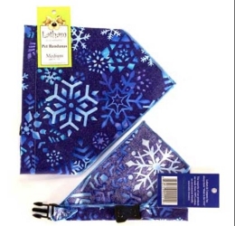 Bandana Dog Collars - Blue Snowflake kosher, hanukkah, toy, jewish, toy, puppy bed,  beds,dog mat, pet mat, puppy mat, fab dog pet sweater, dog swepet clothes, dog clothes, puppy clothes, pet store, dog store, puppy boutique store, dog boutique, pet boutique, puppy boutique, Bloomingtails, dog, small dog clothes, large dog clothes, large dog costumes, small dog costumes, pet stuff, Halloween dog, puppy Halloween, pet Halloween, clothes, dog puppy Halloween, dog sale, pet sale, puppy sale, pet dog tank, pet tank, pet shirt, dog shirt, puppy shirt,puppy tank, I see spot, dog collars, dog leads, pet collar, pet lead,puppy collar, puppy lead, dog toys, pet toys, puppy toy, dog beds, pet beds, puppy bed,  beds,dog mat, pet mat, puppy mat, fab dog pet sweater, dog sweater, dog winte