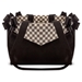 Black Double Nouveau Bow Luxury Carrier with Windsor Check Flaps - sl-windsorflaps