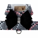 Black Nouveau Bow Classic Glen Houndstooth Tinkie Harness - sl-nouveautinkieglenclassic