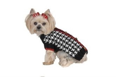 Black & White Houndstooth Dog Sweater wooflink, susan lanci, dog clothes, small dog clothes, urban pup, pooch outfitters, dogo, hip doggie, doggie design, small dog dress, pet clotes, dog boutique. pet boutique, bloomingtails dog boutique, dog raincoat, dog rain coat, pet raincoat, dog shampoo, pet shampoo, dog bathrobe, pet bathrobe, dog carrier, small dog carrier, doggie couture, pet couture, dog football, dog toys, pet toys, dog clothes sale, pet clothes sale, shop local, pet store, dog store, dog chews, pet chews, worthy dog, dog bandana, pet bandana, dog halloween, pet halloween, dog holiday, pet holiday, dog teepee, custom dog clothes, pet pjs, dog pjs, pet pajamas, dog pajamas,dog sweater, pet sweater, dog hat, fabdog, fab dog, dog puffer coat, dog winter jacket, dog col