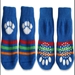 Blue & White Paw Print Dog Socks - dsd-pawprintL-WCM