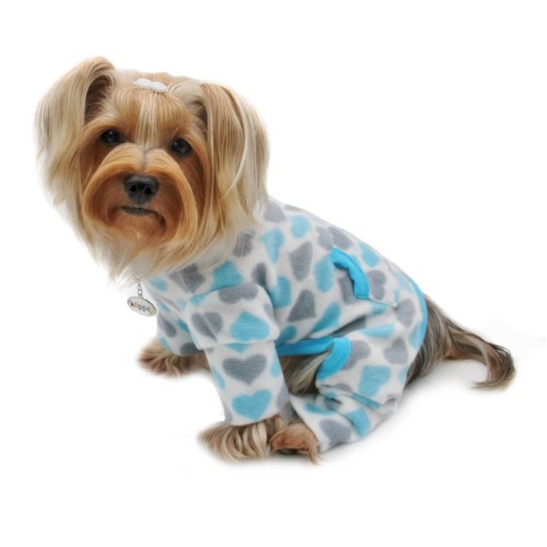 Blue and Gray Hearts Fleece Jammies Roxy & Lulu, wooflink, susan lanci, dog clothes, small dog clothes, urban pup, pooch outfitters, dogo, hip doggie, doggie design, small dog dress, pet clotes, dog boutique. pet boutique, bloomingtails dog boutique, dog raincoat, dog rain coat, pet raincoat, dog shampoo, pet shampoo, dog bathrobe, pet bathrobe, dog carrier, small dog carrier, doggie couture, pet couture, dog football, dog toys, pet toys, dog clothes sale, pet clothes sale, shop local, pet store, dog store, dog chews, pet chews, worthy dog, dog bandana, pet bandana, dog halloween, pet halloween, dog holiday, pet holiday, dog teepee, custom dog clothes, pet pjs, dog pjs, pet pajamas, dog pajamas,dog sweater, pet sweater, dog hat, fabdog, fab dog, dog puffer coat, dog winter ja