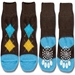 Brown, Yellow & Blue Doggie Socks - HGL-brownX-7AH