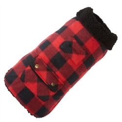 Buffalo Check Fleece Coat  Roxy & Lulu, wooflink, susan lanci, dog clothes, small dog clothes, urban pup, pooch outfitters, dogo, hip doggie, doggie design, small dog dress, pet clotes, dog boutique. pet boutique, bloomingtails dog boutique, dog raincoat, dog rain coat, pet raincoat, dog shampoo, pet shampoo, dog bathrobe, pet bathrobe, dog carrier, small dog carrier, doggie couture, pet couture, dog football, dog toys, pet toys, dog clothes sale, pet clothes sale, shop local, pet store, dog store, dog chews, pet chews, worthy dog, dog bandana, pet bandana, dog halloween, pet halloween, dog holiday, pet holiday, dog teepee, custom dog clothes, pet pjs, dog pjs, pet pajamas, dog pajamas,dog sweater, pet sweater, dog hat, fabdog, fab dog, dog puffer coat, dog winter ja