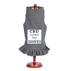CBD Cured My Issues Flounce Dress or Tank  wooflink, susan lanci, dog clothes, small dog clothes, urban pup, pooch outfitters, dogo, hip doggie, doggie design, small dog dress, pet clotes, dog boutique. pet boutique, bloomingtails dog boutique, dog raincoat, dog rain coat, pet raincoat, dog shampoo, pet shampoo, dog bathrobe, pet bathrobe, dog carrier, small dog carrier, doggie couture, pet couture, dog football, dog toys, pet toys, dog clothes sale, pet clothes sale, shop local, pet store, dog store, dog chews, pet chews, worthy dog, dog bandana, pet bandana, dog halloween, pet halloween, dog holiday, pet holiday, dog teepee, custom dog clothes, pet pjs, dog pjs, pet pajamas, dog pajamas,dog sweater, pet sweater, dog hat, fabdog, fab dog, dog puffer coat, dog winter jacket, dog col