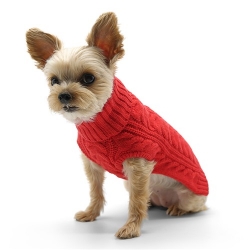 Cable Turtleneck Sweater - Red wooflink, susan lanci, dog clothes, small dog clothes, urban pup, pooch outfitters, dogo, hip doggie, doggie design, small dog dress, pet clotes, dog boutique. pet boutique, bloomingtails dog boutique, dog raincoat, dog rain coat, pet raincoat, dog shampoo, pet shampoo, dog bathrobe, pet bathrobe, dog carrier, small dog carrier, doggie couture, pet couture, dog football, dog toys, pet toys, dog clothes sale, pet clothes sale, shop local, pet store, dog store, dog chews, pet chews, worthy dog, dog bandana, pet bandana, dog halloween, pet halloween, dog holiday, pet holiday, dog teepee, custom dog clothes, pet pjs, dog pjs, pet pajamas, dog pajamas,dog sweater, pet sweater, dog hat, fabdog, fab dog, dog puffer coat, dog winter jacket, dog col