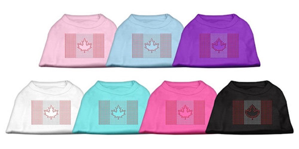 Canadian Flag Rhinestud Dog Shirt  dog bowls,susan lanci, puppia,wooflink, luxury dog boutique,tonimari,pet clothes, dog clothes, puppy clothes, pet store, dog store, puppy boutique store, dog boutique, pet boutique, puppy boutique, Bloomingtails, dog, small dog clothes, large dog clothes, large dog costumes, small dog costumes, pet stuff, Halloween dog, puppy Halloween, pet Halloween, clothes, dog puppy Halloween, dog sale, pet sale, puppy sale, pet dog tank, pet tank, pet shirt, dog shirt, puppy shirt,puppy tank, I see spot, dog collars, dog leads, pet collar, pet lead,puppy collar, puppy lead, dog toys, pet toys, puppy toy, dog beds, pet beds, puppy bed,  beds,dog mat, pet mat, puppy mat, fab dog pet sweater, dog sweater, dog winter, pet winter,dog raincoat, pet raincoat