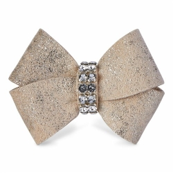 Champagne Glitzerati Nouveau Bow Hair Bow  Roxy & Lulu, wooflink, susan lanci, dog clothes, small dog clothes, urban pup, pooch outfitters, dogo, hip doggie, doggie design, small dog dress, pet clotes, dog boutique. pet boutique, bloomingtails dog boutique, dog raincoat, dog rain coat, pet raincoat, dog shampoo, pet shampoo, dog bathrobe, pet bathrobe, dog carrier, small dog carrier, doggie couture, pet couture, dog football, dog toys, pet toys, dog clothes sale, pet clothes sale, shop local, pet store, dog store, dog chews, pet chews, worthy dog, dog bandana, pet bandana, dog halloween, pet halloween, dog holiday, pet holiday, dog teepee, custom dog clothes, pet pjs, dog pjs, pet pajamas, dog pajamas,dog sweater, pet sweater, dog hat, fabdog, fab dog, dog puffer coat, dog winter ja