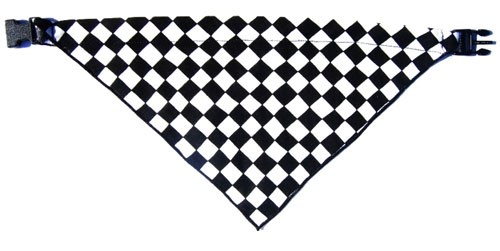Bandana Dog Collars -Checkered Flag wooflink, susan lanci, dog clothes, small dog clothes, urban pup, pooch outfitters, dogo, hip doggie, doggie design, small dog dress, pet clotes, dog boutique. pet boutique, bloomingtails dog boutique, dog raincoat, dog rain coat, pet raincoat, dog shampoo, pet shampoo, dog bathrobe, pet bathrobe, dog carrier, small dog carrier, doggie couture, pet couture, dog football, dog toys, pet toys, dog clothes sale, pet clothes sale, shop local, pet store, dog store, dog chews, pet chews, worthy dog, dog bandana, pet bandana, dog halloween, pet halloween, dog holiday, pet holiday, dog teepee, custom dog clothes, pet pjs, dog pjs, pet pajamas, dog pajamas,dog sweater, pet sweater, dog hat, fabdog, fab dog, dog puffer coat, dog winter jacket, dog col