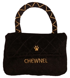 Chewnel Classique Black Purse Plush Dog Toy  wooflink, susan lanci, dog clothes, small dog clothes, urban pup, pooch outfitters, dogo, hip doggie, doggie design, small dog dress, pet clotes, dog boutique. pet boutique, bloomingtails dog boutique, dog raincoat, dog rain coat, pet raincoat, dog shampoo, pet shampoo, dog bathrobe, pet bathrobe, dog carrier, small dog carrier, doggie couture, pet couture, dog football, dog toys, pet toys, dog clothes sale, pet clothes sale, shop local, pet store, dog store, dog chews, pet chews, worthy dog, dog bandana, pet bandana, dog halloween, pet halloween, dog holiday, pet holiday, dog teepee, custom dog clothes, pet pjs, dog pjs, pet pajamas, dog pajamas,dog sweater, pet sweater, dog hat, fabdog, fab dog, dog puffer coat, dog winter jacket, dog col