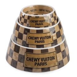 Chewy Vuiton  Checkered Dog Bowl  Roxy & Lulu, wooflink, susan lanci, dog clothes, small dog clothes, urban pup, pooch outfitters, dogo, hip doggie, doggie design, small dog dress, pet clotes, dog boutique. pet boutique, bloomingtails dog boutique, dog raincoat, dog rain coat, pet raincoat, dog shampoo, pet shampoo, dog bathrobe, pet bathrobe, dog carrier, small dog carrier, doggie couture, pet couture, dog football, dog toys, pet toys, dog clothes sale, pet clothes sale, shop local, pet store, dog store, dog chews, pet chews, worthy dog, dog bandana, pet bandana, dog halloween, pet halloween, dog holiday, pet holiday, dog teepee, custom dog clothes, pet pjs, dog pjs, pet pajamas, dog pajamas,dog sweater, pet sweater, dog hat, fabdog, fab dog, dog puffer coat, dog winter ja