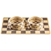 Chewy Vuiton  Checkered Dog Bowl  - hdd-chewyvuitonbowlcheck