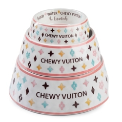 Chewy Vuiton Dog Bowl  Roxy & Lulu, wooflink, susan lanci, dog clothes, small dog clothes, urban pup, pooch outfitters, dogo, hip doggie, doggie design, small dog dress, pet clotes, dog boutique. pet boutique, bloomingtails dog boutique, dog raincoat, dog rain coat, pet raincoat, dog shampoo, pet shampoo, dog bathrobe, pet bathrobe, dog carrier, small dog carrier, doggie couture, pet couture, dog football, dog toys, pet toys, dog clothes sale, pet clothes sale, shop local, pet store, dog store, dog chews, pet chews, worthy dog, dog bandana, pet bandana, dog halloween, pet halloween, dog holiday, pet holiday, dog teepee, custom dog clothes, pet pjs, dog pjs, pet pajamas, dog pajamas,dog sweater, pet sweater, dog hat, fabdog, fab dog, dog puffer coat, dog winter ja