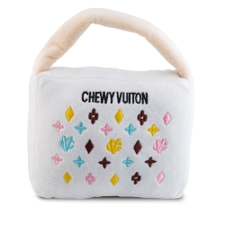 Chewy Vuiton Purse Dog Toy in White   dog bowls,susan lanci, puppia,wooflink, luxury dog boutique,tonimari,pet clothes, dog clothes, puppy clothes, pet store, dog store, puppy boutique store, dog boutique, pet boutique, puppy boutique, Bloomingtails, dog, small dog clothes, large dog clothes, large dog costumes, small dog costumes, pet stuff, Halloween dog, puppy Halloween, pet Halloween, clothes, dog puppy Halloween, dog sale, pet sale, puppy sale, pet dog tank, pet tank, pet shirt, dog shirt, puppy shirt,puppy tank, I see spot, dog collars, dog leads, pet collar, pet lead,puppy collar, puppy lead, dog toys, pet toys, puppy toy, dog beds, pet beds, puppy bed,  beds,dog mat, pet mat, puppy mat, fab dog pet sweater, dog sweater, dog winter, pet winter,dog raincoat, pet raincoat