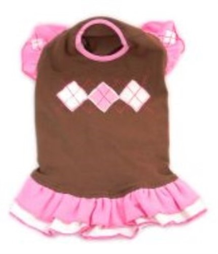 Chocolate Argyle Sweater Dress wooflink, susan lanci, dog clothes, small dog clothes, urban pup, pooch outfitters, dogo, hip doggie, doggie design, small dog dress, pet clotes, dog boutique. pet boutique, bloomingtails dog boutique, dog raincoat, dog rain coat, pet raincoat, dog shampoo, pet shampoo, dog bathrobe, pet bathrobe, dog carrier, small dog carrier, doggie couture, pet couture, dog football, dog toys, pet toys, dog clothes sale, pet clothes sale, shop local, pet store, dog store, dog chews, pet chews, worthy dog, dog bandana, pet bandana, dog halloween, pet halloween, dog holiday, pet holiday, dog teepee, custom dog clothes, pet pjs, dog pjs, pet pajamas, dog pajamas,dog sweater, pet sweater, dog hat, fabdog, fab dog, dog puffer coat, dog winter jacket, dog col