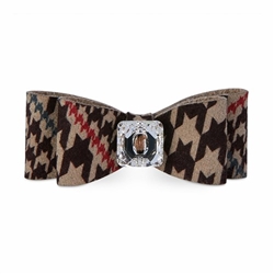 Chocolate Glen Houndstooth Big Bow Hair Bow by Susan Lanci wooflink, susan lanci, dog clothes, small dog clothes, urban pup, pooch outfitters, dogo, hip doggie, doggie design, small dog dress, pet clotes, dog boutique. pet boutique, bloomingtails dog boutique, dog raincoat, dog rain coat, pet raincoat, dog shampoo, pet shampoo, dog bathrobe, pet bathrobe, dog carrier, small dog carrier, doggie couture, pet couture, dog football, dog toys, pet toys, dog clothes sale, pet clothes sale, shop local, pet store, dog store, dog chews, pet chews, worthy dog, dog bandana, pet bandana, dog halloween, pet halloween, dog holiday, pet holiday, dog teepee, custom dog clothes, pet pjs, dog pjs, pet pajamas, dog pajamas,dog sweater, pet sweater, dog hat, fabdog, fab dog, dog puffer coat, dog winter jacket, dog col