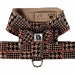 Chocolate Glen Houndstooth Big Bow Tinkie Harness  - sl-chocoglenbig