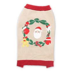 Christmas Wreath Doggie Sweater dog sweater, pet sweater, dogo, holiday appliques dog sweater, new designs, dog holiday,dog coat, pet coat, dog winter coat, pet winter coat, fashion coat, dog tweed, dig handmade, pet tweed, small dog coat, small pet coat,dog harness, pet harness, dog, pet, dog boutique, pet boutique, sale dogs, pet sale, dog store, pet store, doggie couture, bloomingtails dog boutique, new dog designs, new pet design, chanel harness, chanel pet harness, chanel dog harness, dog spring designs, harness sale, harness clearance, hello doggie