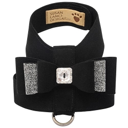 Crystal Stellar Really Big Bow Tinkie Harness in Black or Platinum Roxy & Lulu, wooflink, susan lanci, dog clothes, small dog clothes, urban pup, pooch outfitters, dogo, hip doggie, doggie design, small dog dress, pet clotes, dog boutique. pet boutique, bloomingtails dog boutique, dog raincoat, dog rain coat, pet raincoat, dog shampoo, pet shampoo, dog bathrobe, pet bathrobe, dog carrier, small dog carrier, doggie couture, pet couture, dog football, dog toys, pet toys, dog clothes sale, pet clothes sale, shop local, pet store, dog store, dog chews, pet chews, worthy dog, dog bandana, pet bandana, dog halloween, pet halloween, dog holiday, pet holiday, dog teepee, custom dog clothes, pet pjs, dog pjs, pet pajamas, dog pajamas,dog sweater, pet sweater, dog hat, fabdog, fab dog, dog puffer coat, dog winter ja