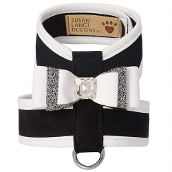 Crystal Stellar Really Big Bow Tinkie Harness with Trim & Tuxedo Bow Roxy & Lulu, wooflink, susan lanci, dog clothes, small dog clothes, urban pup, pooch outfitters, dogo, hip doggie, doggie design, small dog dress, pet clotes, dog boutique. pet boutique, bloomingtails dog boutique, dog raincoat, dog rain coat, pet raincoat, dog shampoo, pet shampoo, dog bathrobe, pet bathrobe, dog carrier, small dog carrier, doggie couture, pet couture, dog football, dog toys, pet toys, dog clothes sale, pet clothes sale, shop local, pet store, dog store, dog chews, pet chews, worthy dog, dog bandana, pet bandana, dog halloween, pet halloween, dog holiday, pet holiday, dog teepee, custom dog clothes, pet pjs, dog pjs, pet pajamas, dog pajamas,dog sweater, pet sweater, dog hat, fabdog, fab dog, dog puffer coat, dog winter ja