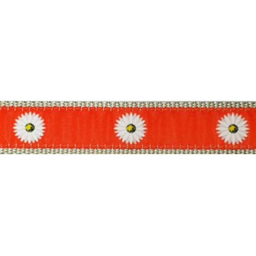 Orange Daisy Collar, Lead & Harness 3/4 inch  wooflink, susan lanci, dog clothes, small dog clothes, urban pup, pooch outfitters, dogo, hip doggie, doggie design, small dog dress, pet clotes, dog boutique. pet boutique, bloomingtails dog boutique, dog raincoat, dog rain coat, pet raincoat, dog shampoo, pet shampoo, dog bathrobe, pet bathrobe, dog carrier, small dog carrier, doggie couture, pet couture, dog football, dog toys, pet toys, dog clothes sale, pet clothes sale, shop local, pet store, dog store, dog chews, pet chews, worthy dog, dog bandana, pet bandana, dog halloween, pet halloween, dog holiday, pet holiday, dog teepee, custom dog clothes, pet pjs, dog pjs, pet pajamas, dog pajamas,dog sweater, pet sweater, dog hat, fabdog, fab dog, dog puffer coat, dog winter jacket, dog col