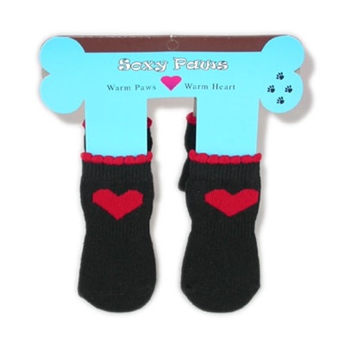 Dog Socks - Black  with Red Hearts wooflink, susan lanci, dog clothes, small dog clothes, urban pup, pooch outfitters, dogo, hip doggie, doggie design, small dog dress, pet clotes, dog boutique. pet boutique, bloomingtails dog boutique, dog raincoat, dog rain coat, pet raincoat, dog shampoo, pet shampoo, dog bathrobe, pet bathrobe, dog carrier, small dog carrier, doggie couture, pet couture, dog football, dog toys, pet toys, dog clothes sale, pet clothes sale, shop local, pet store, dog store, dog chews, pet chews, worthy dog, dog bandana, pet bandana, dog halloween, pet halloween, dog holiday, pet holiday, dog teepee, custom dog clothes, pet pjs, dog pjs, pet pajamas, dog pajamas,dog sweater, pet sweater, dog hat, fabdog, fab dog, dog puffer coat, dog winter jacket, dog col
