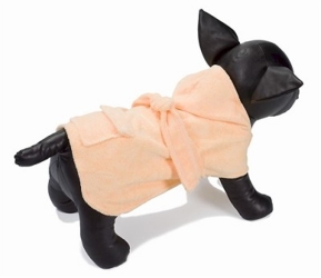 Dog Spa Bathrobe - Peach wooflink, susan lanci, dog clothes, small dog clothes, urban pup, pooch outfitters, dogo, hip doggie, doggie design, small dog dress, pet clotes, dog boutique. pet boutique, bloomingtails dog boutique, dog raincoat, dog rain coat, pet raincoat, dog shampoo, pet shampoo, dog bathrobe, pet bathrobe, dog carrier, small dog carrier, doggie couture, pet couture, dog football, dog toys, pet toys, dog clothes sale, pet clothes sale, shop local, pet store, dog store, dog chews, pet chews, worthy dog, dog bandana, pet bandana, dog halloween, pet halloween, dog holiday, pet holiday, dog teepee, custom dog clothes, pet pjs, dog pjs, pet pajamas, dog pajamas,dog sweater, pet sweater, dog hat, fabdog, fab dog, dog puffer coat, dog winter jacket, dog col