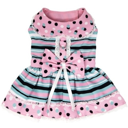 Dots & Stripes Harness Dress   dog dress, doggie design, harness dress, cherry stripe harness dress, pet dress, dog dress, dog spring dress, dog coat, pet coat, dog winter coat, pet winter coat, fashion coat, dog tweed, dig handmade, pet tweed, small dog coat, small pet coat,dog harness, pet harness, dog, pet, dog boutique, pet boutique, sale dogs, pet sale, dog store, pet store, doggie couture, bloomingtails dog boutique, new dog designs, new pet design, chanel harness, chanel pet harness, chanel dog harness, dog spring designs, harness sale, harness clearance, hello doggie